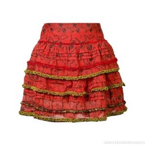 Poupette St Barth Bibi Red Mini Skirt Small
